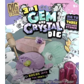 3-in-1 Gem & Crystal Dig Kit