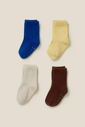 Easy-fit Basic Socks 4 Color Set (1-6Y)