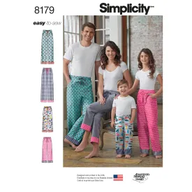 Simplicity Sewing Pattern 8179 Child, Teen and Adult Lounge Pant